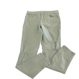 Old navy rockstar distressed jeans. Mint green denim distressed size 12